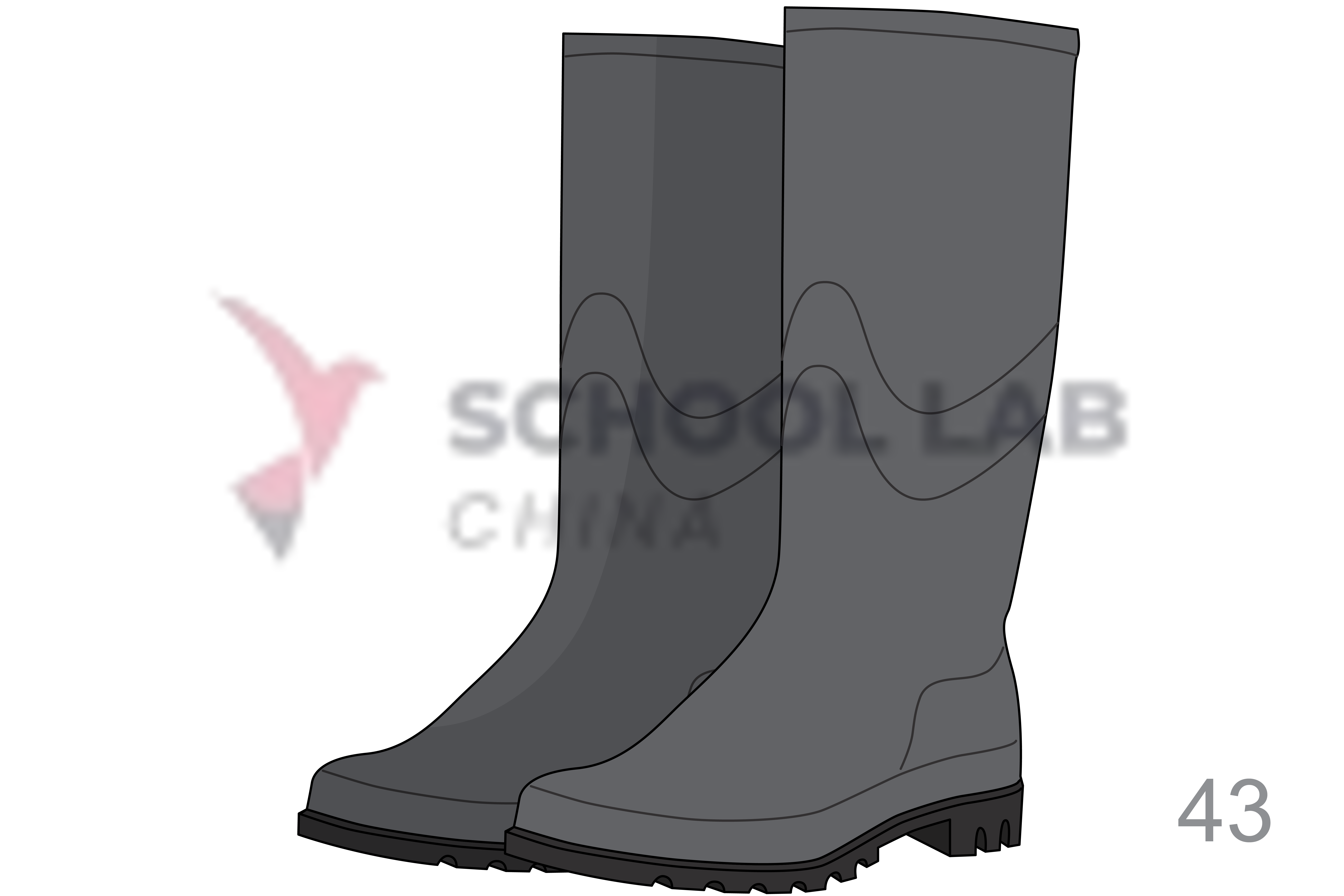 Boots,rubber/PVC,reusable,pair,size43